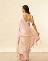 Cherry Blossom Pink Floral Patterned Zari Work Saree image number 2